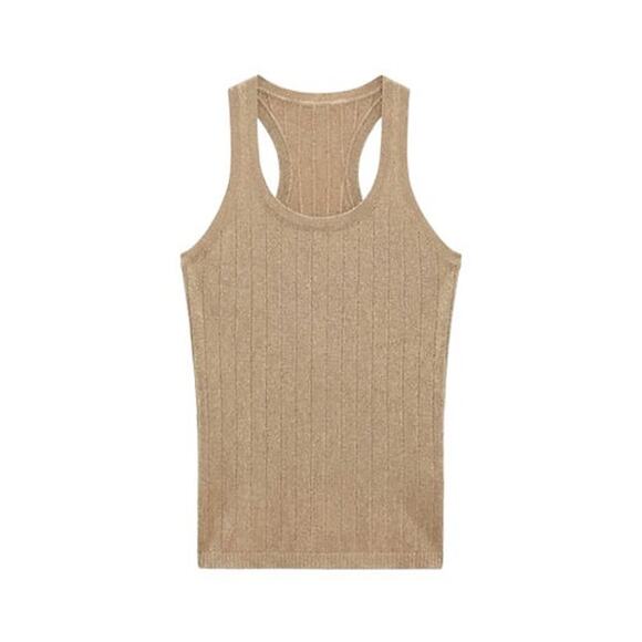 TUCKERNUCK Gold Metallic Knit Ari Tank Size M NWT Retail $88 Tuckernuck - Picture 8 of 8
